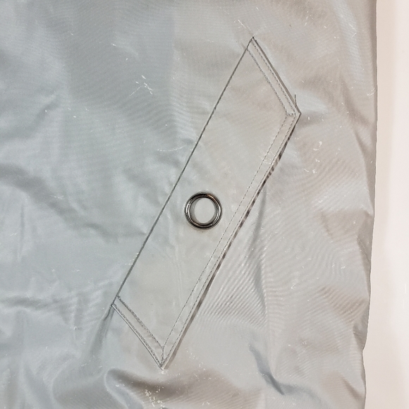 Vintage Komitor Silver Hooded Rain Coat Sz 1X Zip-Up Utility Windbreaker Jacket - Picture 6 of 16